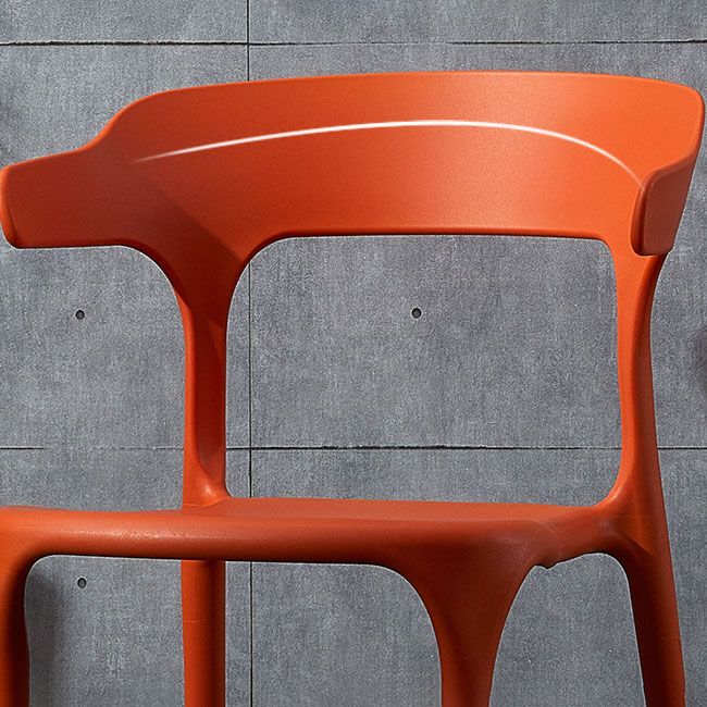 Silla de comedor de plástico escandinavo, sillón de cocina, silla con respaldo abierto
