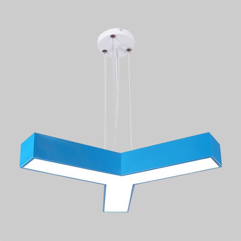 Acrylic Y-Shape Chandelier Lighting Creative White/Yellow/Blue LED Suspension Pendant for Restaurant