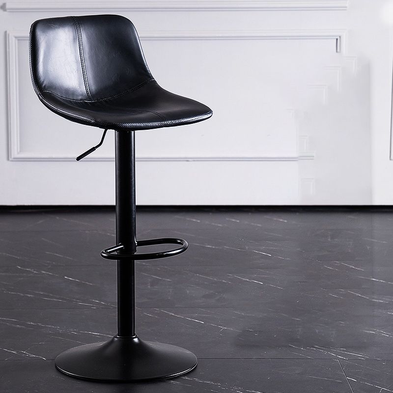 Home Modern Adjustable Height Stool Matte Finish Leather Barstool