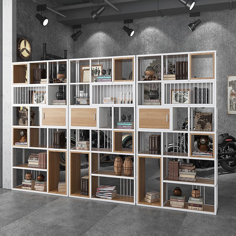 79"H Bookshelf Industrial Style Open Back Bookcase for Home Office