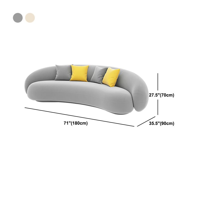 Contemporary 23.6" /27.5"H Wool/Velvet Slope Arm Sofa For Living Room