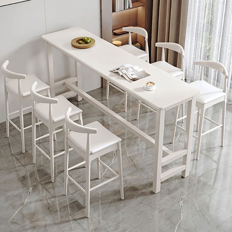 Contemporary Bar Dining Table Indoor Rectangle Wood Counter Table