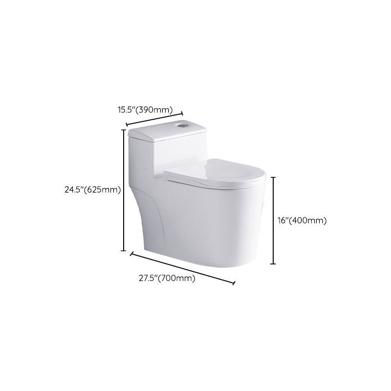 Contemporary All-In-One Toilet White Toilet Bowl with Toilet Seat