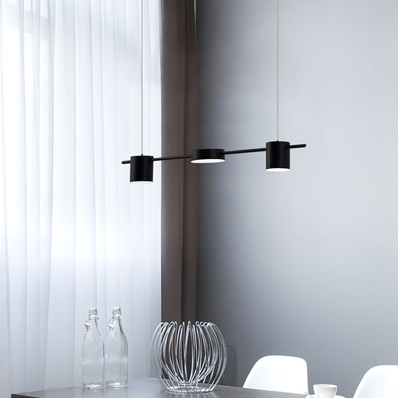 Lámparas modernas de restaurantes LED de restaurante múltiple de cilindro con sombra acrílica