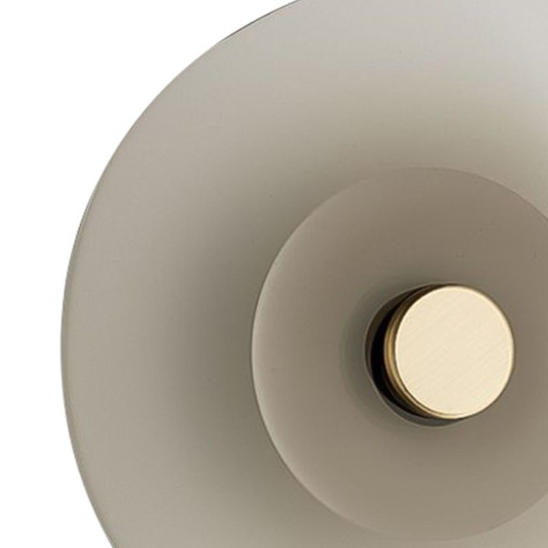 Round Glass Wall Sconce Modern LED Wall Lighting Fixture in Grey / Amber Finish