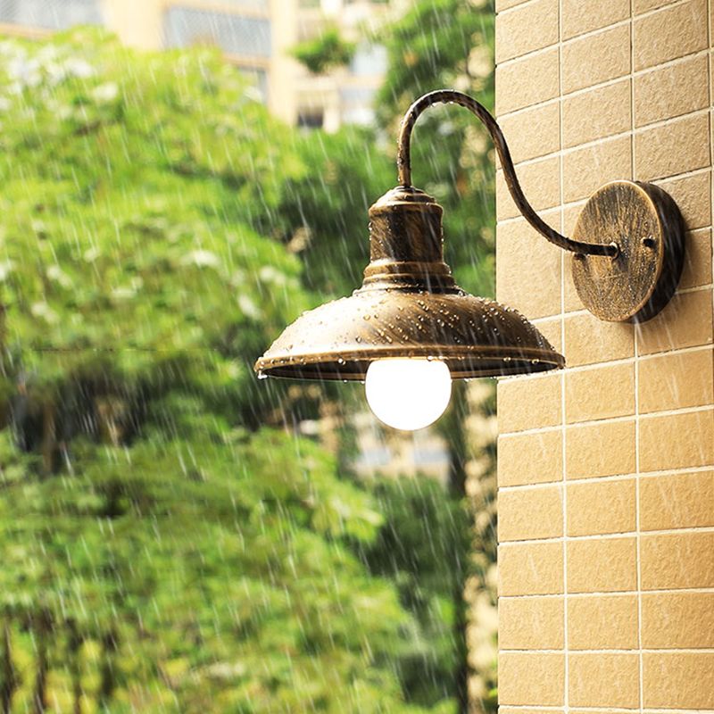 Metal Dome Shape Wall Light Industrial Waterproof Wall Sconce for Outdoors