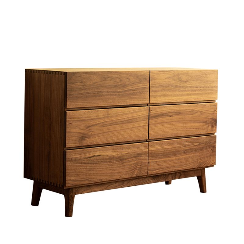 Traditional Horizontal Double Dresser Wood Storage Dresser for Bedroom