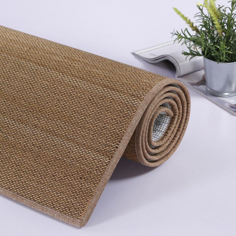 Apricot Country Rug Sisal Solid Color Indoor Rug Stain Resistant Rug for Living Room