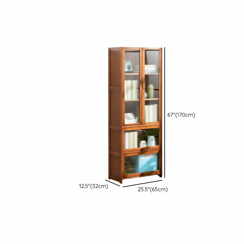 Contemporary Brown Accent Cabinet with Acrylic Doors Rectangle Cabinet
