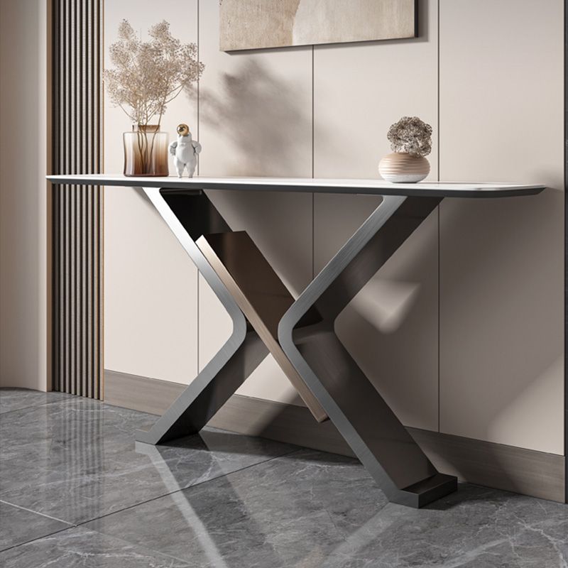 Modern Rectangle Console Accent Table Antique Finish Accent Table