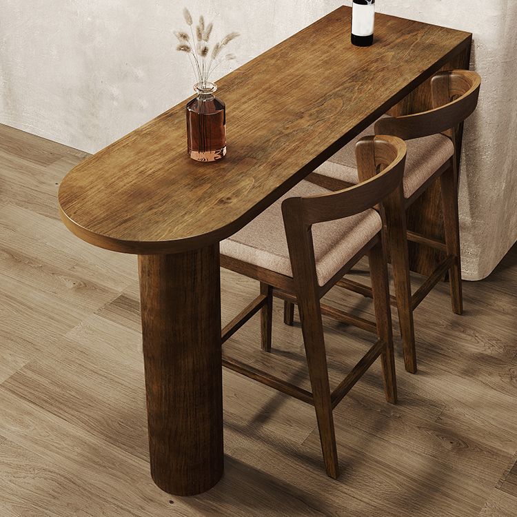 Industrial Distressed Wood Bar Table Natural Specialty Top 41.3"H Bistro Table
