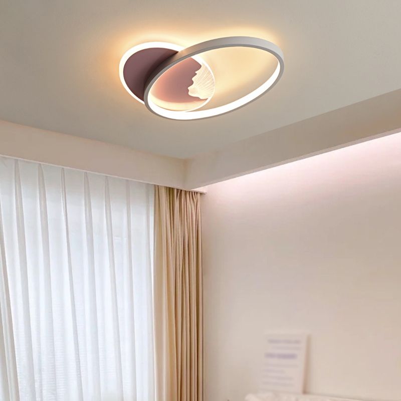 Contemporary Flush Mount Metal Ceiling Mounted Fixture for Bedroom