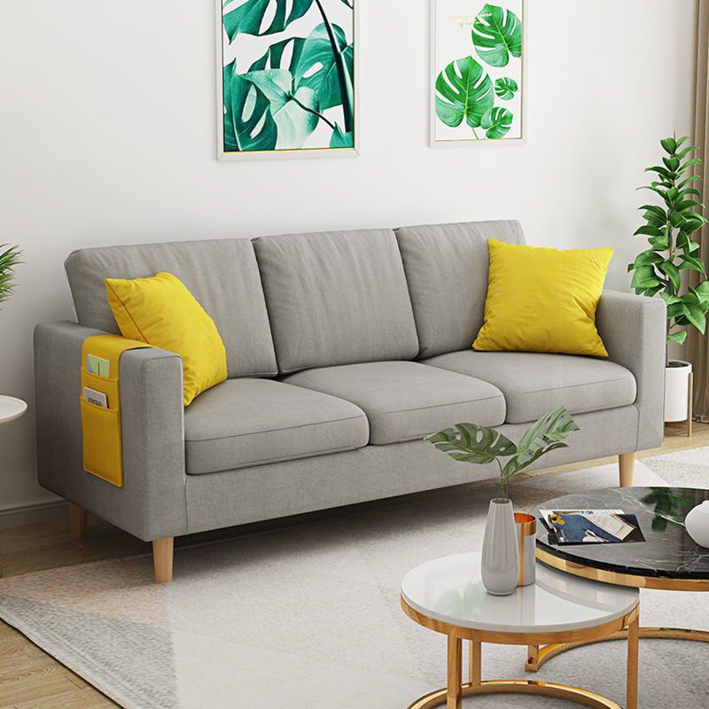 Contemporary Storage Sofa with 3 Pillows Back for Three People