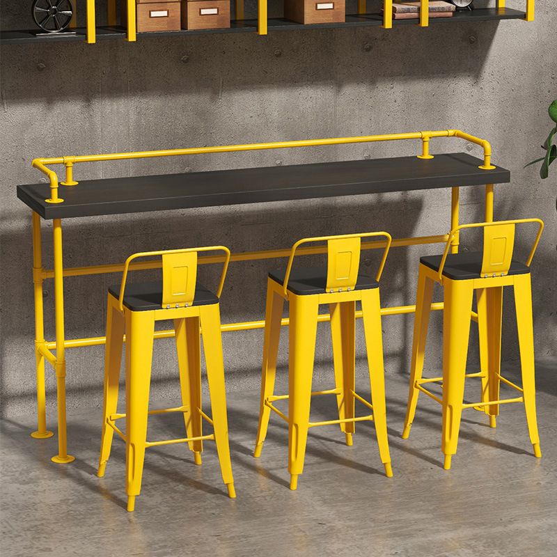 Modern Black and Yellow Bistro Bar Table Balcony Metal Height Cocktail Table