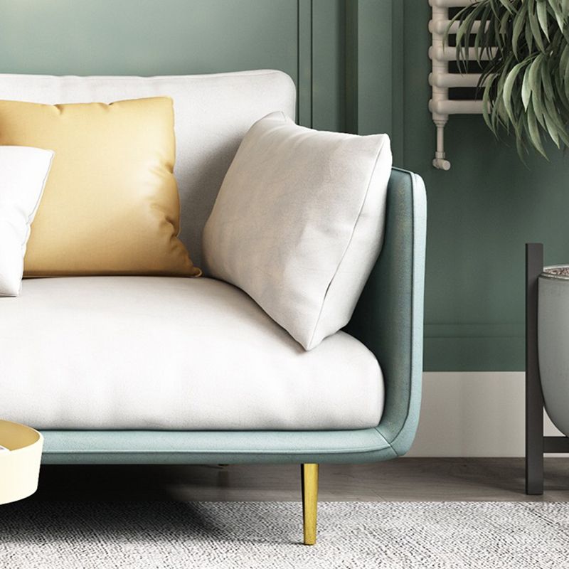 Sofa rembourré en cuir imité avec rembourrage de siège en latex sur le dos de l'oreiller