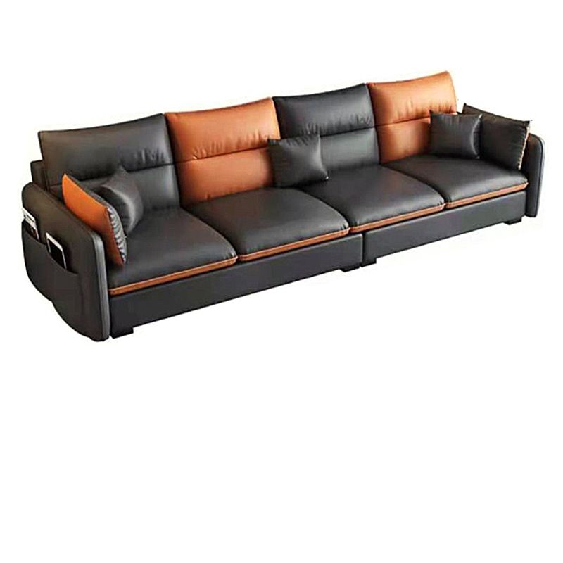 102.4" W √ó 102.4" D √ó 29.53" H Faux Leather Straight Arm Sectional with Stain-Resistant