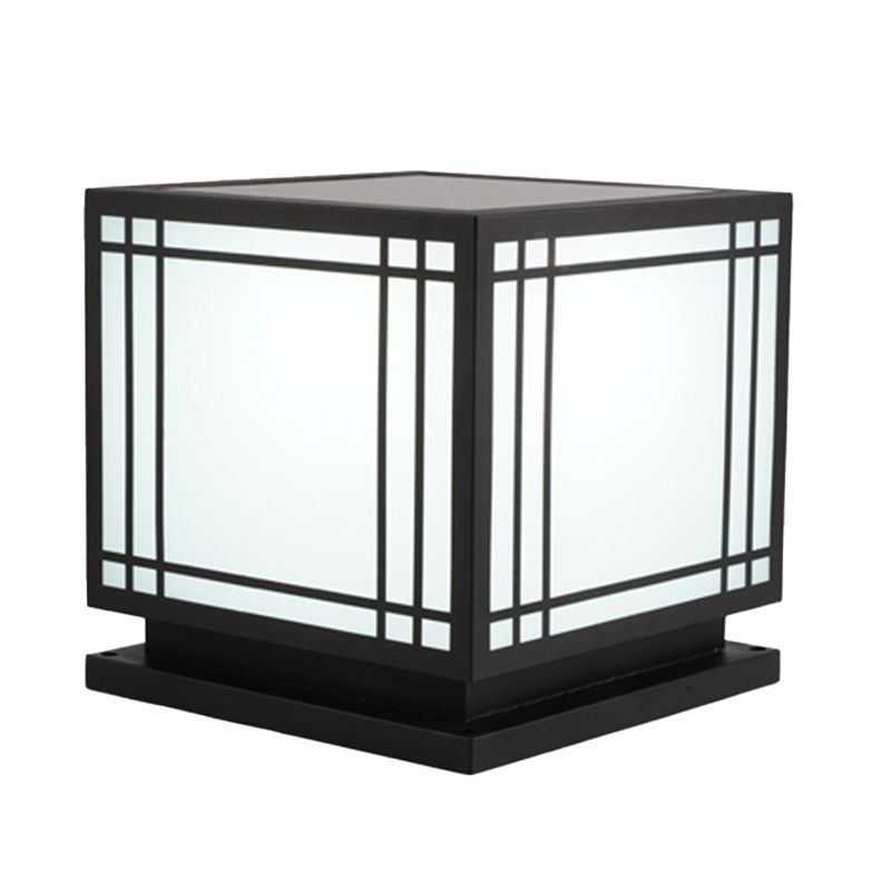 Modern Black Solar Pillar Lamp Waterproof Outdoor Light for Garden