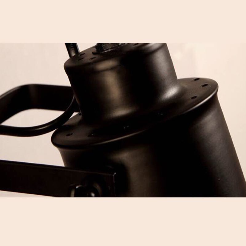 Winkel einstellbarer industrieller Wandlampe 1-Licht Metallzylindrischer Schatten Vintage Leuchten in Schwarz in Schwarz