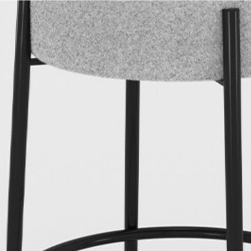 Modern Armless Backless Counter Stool Iron Cafe Bar Stool with Cushion and Pedal