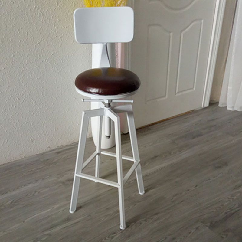 Armless Rotatable Bar Chair Modern Round Seat Bar Stool with Metal Footrest