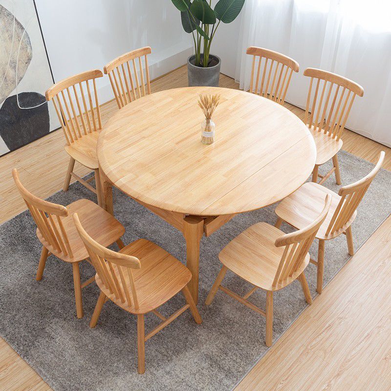 Modern Wooden Foldable Furniture Standard Height Formal Dining Room Table Set for Home Use