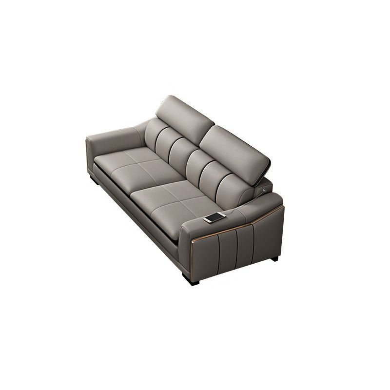Scandinavian Light-grey High Back Sloped Arm Sectional with Wear-resisting