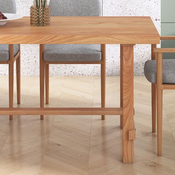 Rectangle Pine Wood Table for Restaurant Modern Dining Table with Trestle Base