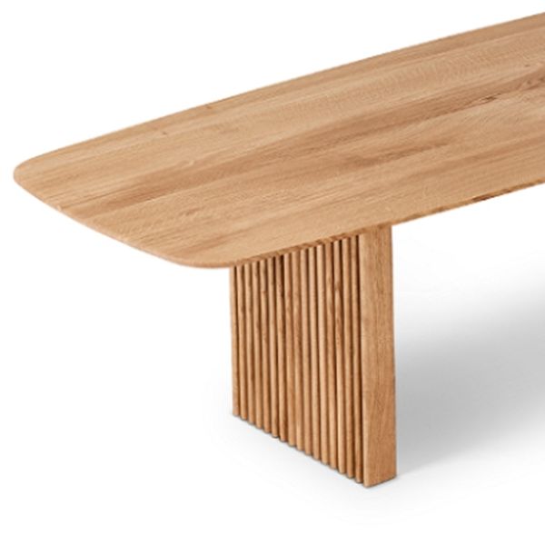 Moderne dennenhouttafel voor restaurant rechthoek eettafel met dubbele voetstuk
