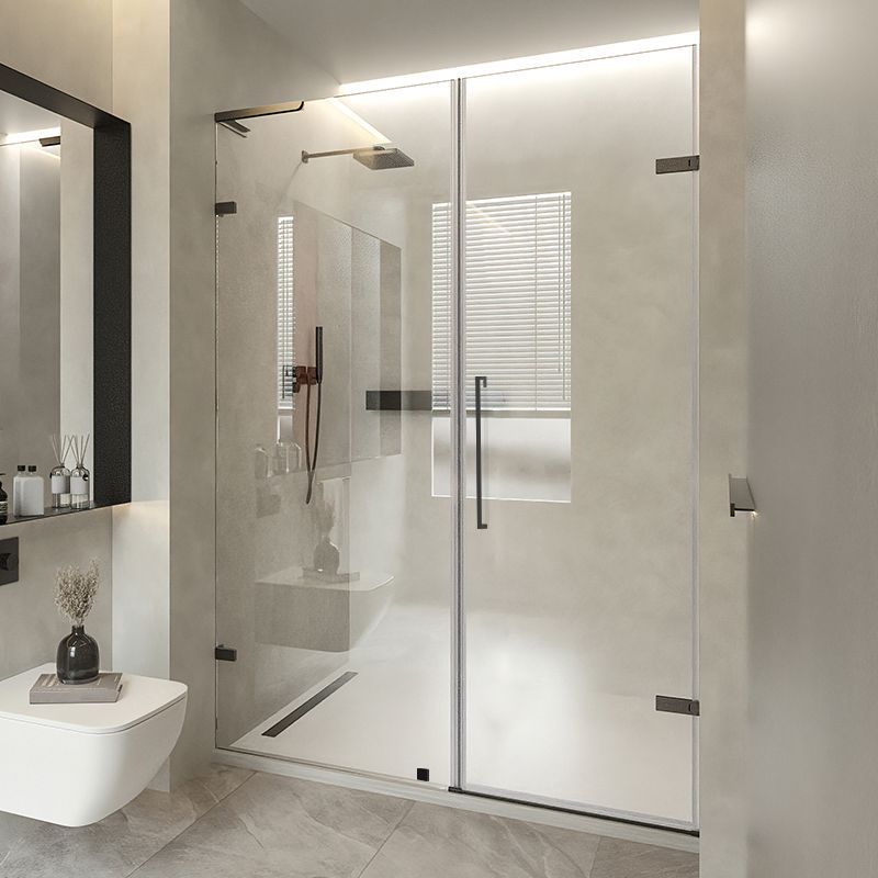 Frameless Hinged Shower Bath Door Transparent Glass Shower Screen