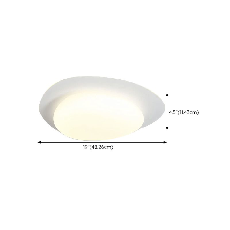 1 - Light Flush Mount in Cream White Metal and Acrylic LED Flush