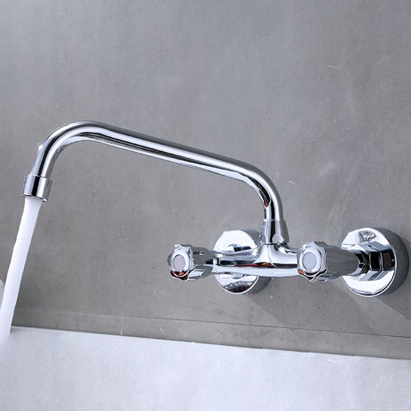 Modern Bar Faucet Brass Knob Handle Swivel Spout Wall Mounted Pot Filler Faucet