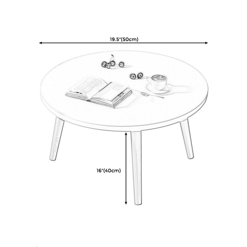 Modern Style Pine Material Wooden Craft Top Round Coffee Table