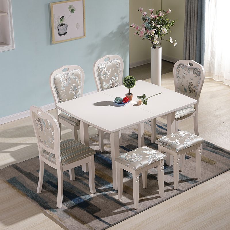 Simplicity Style Rectangle Glass Dining Site Table with 4 Legs