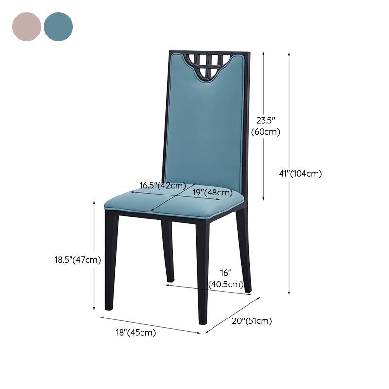 Faux Leather Dining Chairs Glam Style High Back Dining Chairs