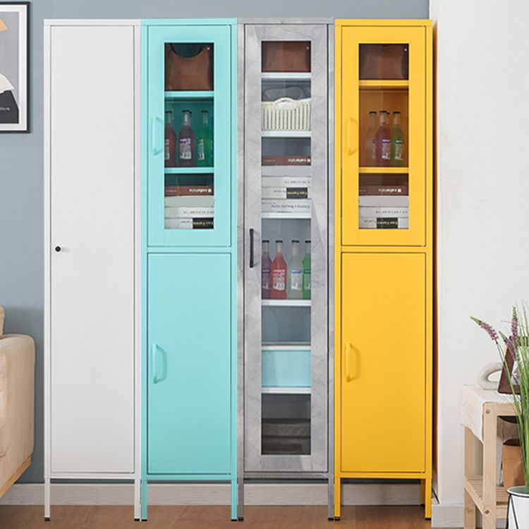 71"H Closed Metal Bookshelf Nordic Home Office Rectangular Bookcase