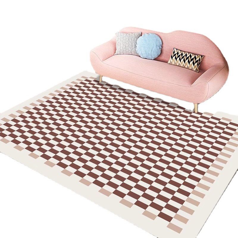 Modern Geometric Rug Morandi Color Indoor Rug Polyester Non-Slip Backing Area Carpet for Living Room