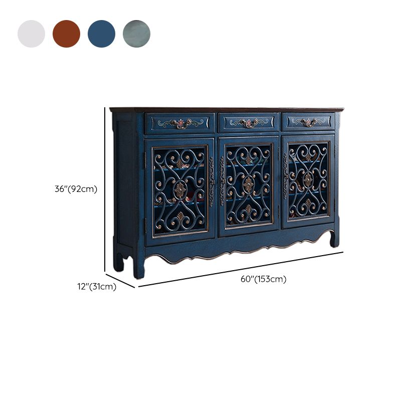 Industrial Cabriole Legs Storage Cabinet Solid Wood Storage Cabinet