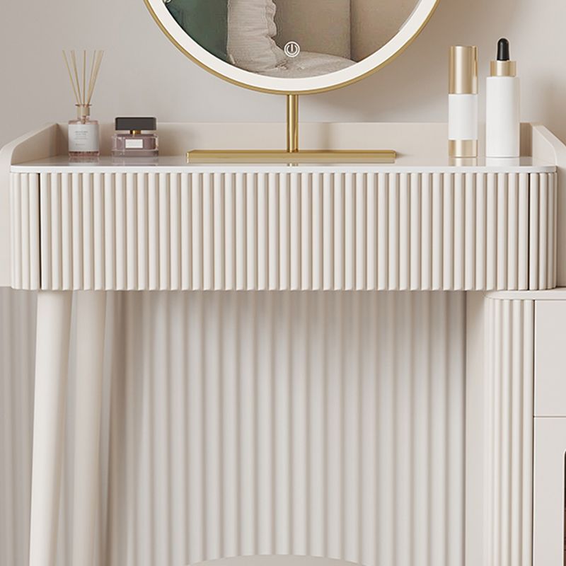 Stool Slate Vanity Table White Vanity Set with Lights Mirror