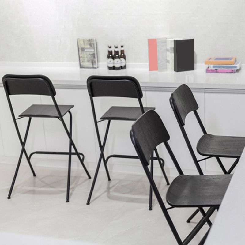 Nordic Wood Folding Barstool Simple Indoor Tall Stool with Square Seat, 1 Piece