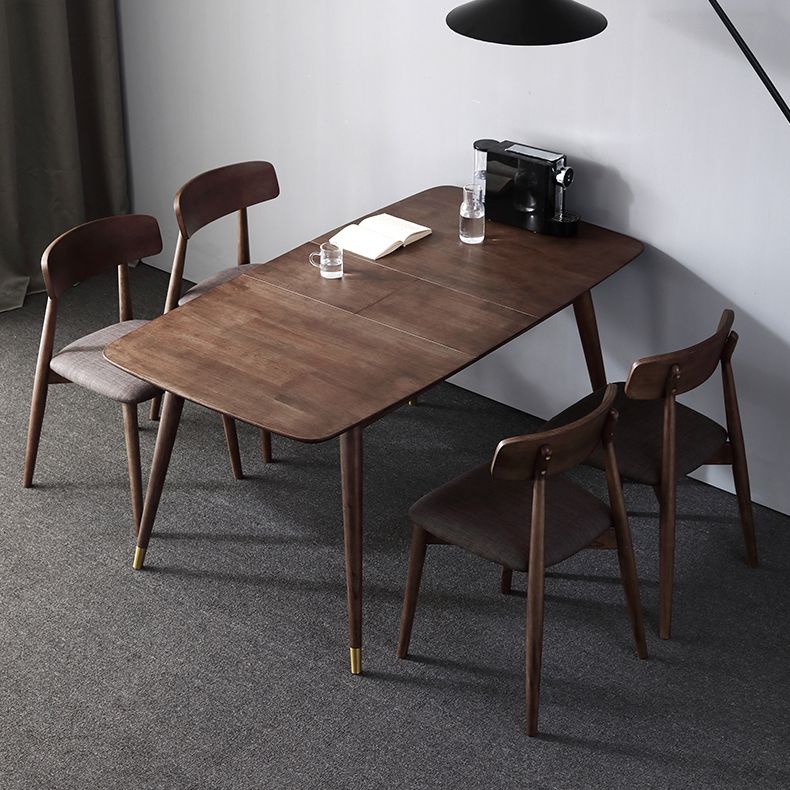 Mesa de comedor rectable extensible moderna mesa de madera de roble ajustable con 4 patas