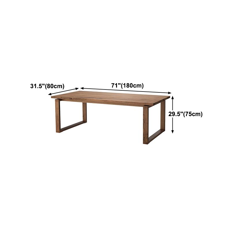 Solid Wood Top Dining Table Contemporary Rectangle Dining Table with Sled Base