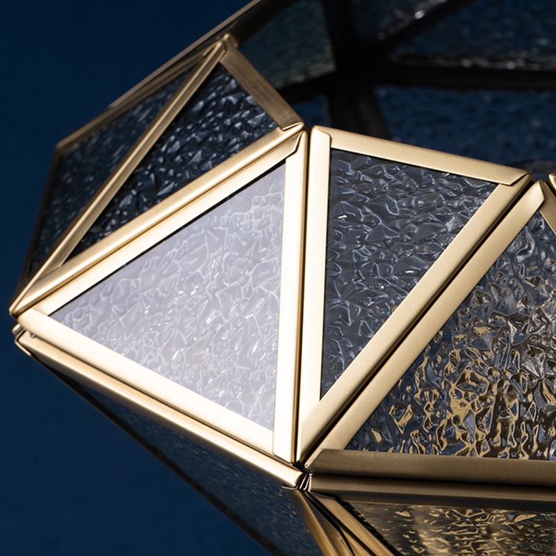 One-Light Antique Ceiling Light Brass Metal Ceiling Mounted Fixture