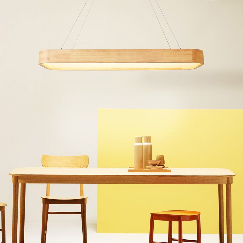 Luce a ciondolo a LED rettangolare in legno nella moderna semplicità lampada appesa acrilica per il luogo commerciale