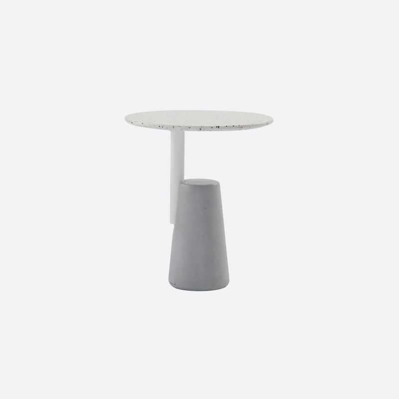 Modern Single Leg Base Solid Color Metal Round Top Coffee Table