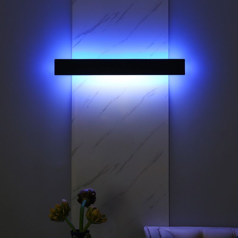 Modern Style Rectangular LED Wall Lamps Metal 1-Light Wall Lighting Ideas