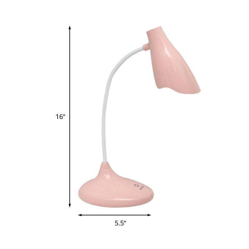 Nordic Bell Shape Standing Desk Light Touch-Sensitive Blue/Green/Pink/White LED Desk Lamp with USB Charging Port