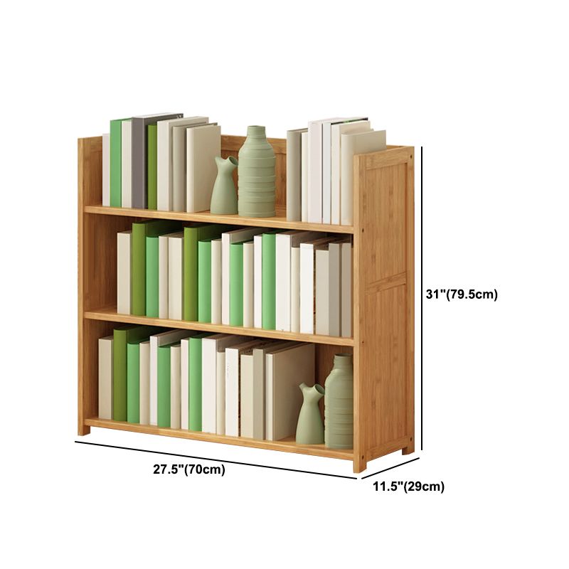 Modern Vertical Wood Book Shelf Brown Closed Back Shelf Bookcase for Study Room