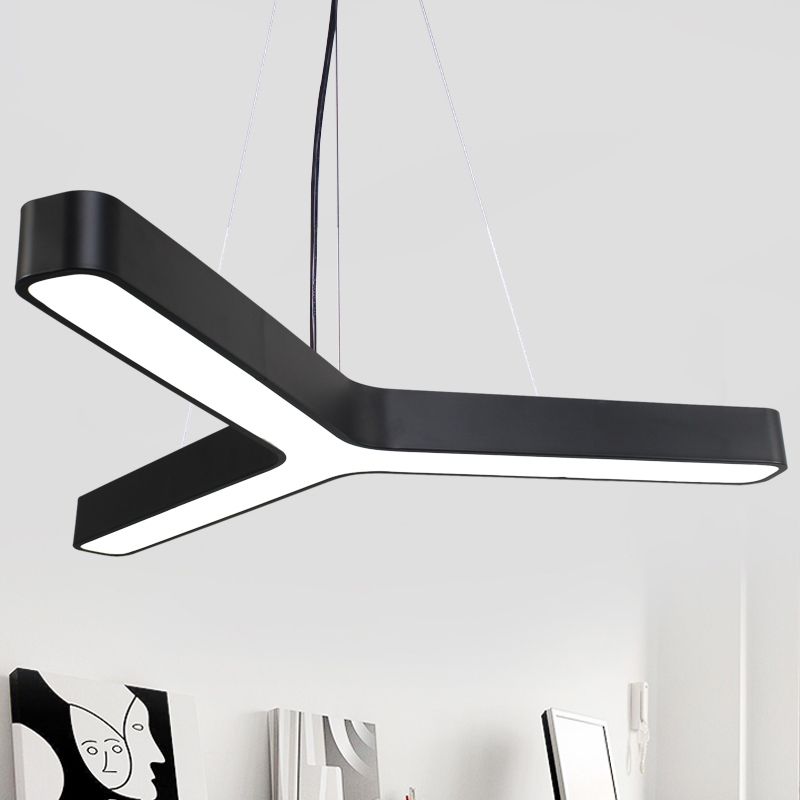 Lampada a sospensione a forma di Y metal a led contemporanea a soffitto appeso per palestra