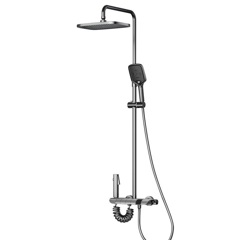 Modern Adjustable Water Flow Shower Faucet Square Shower Hose Shower System on Wall