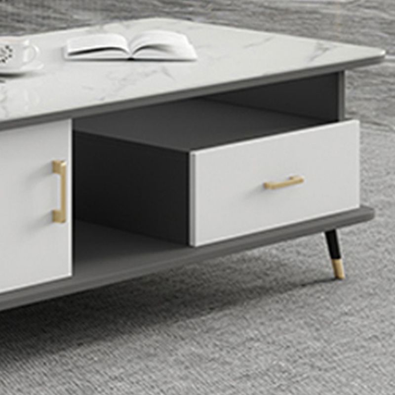 Rectangle Coffee Table Slate Coffee Cocktail Table with Storage Drawers